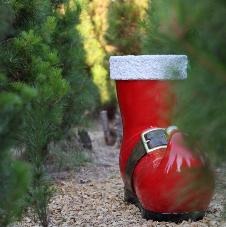 Giant Santa Boot at Chandlers Hill Christmas Tree Farm, South Australia